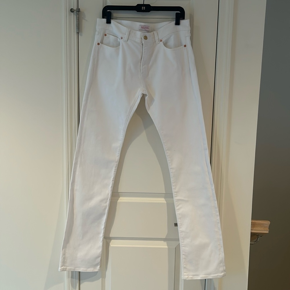 Valentino white straight leg jeans